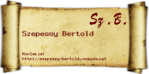 Szepessy Bertold névjegykártya